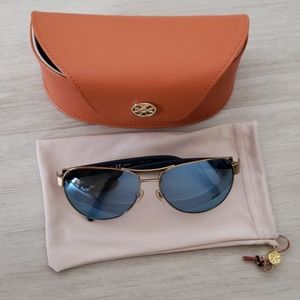 Tory Burch Polarized Aviator Sunglasses, 57mm
